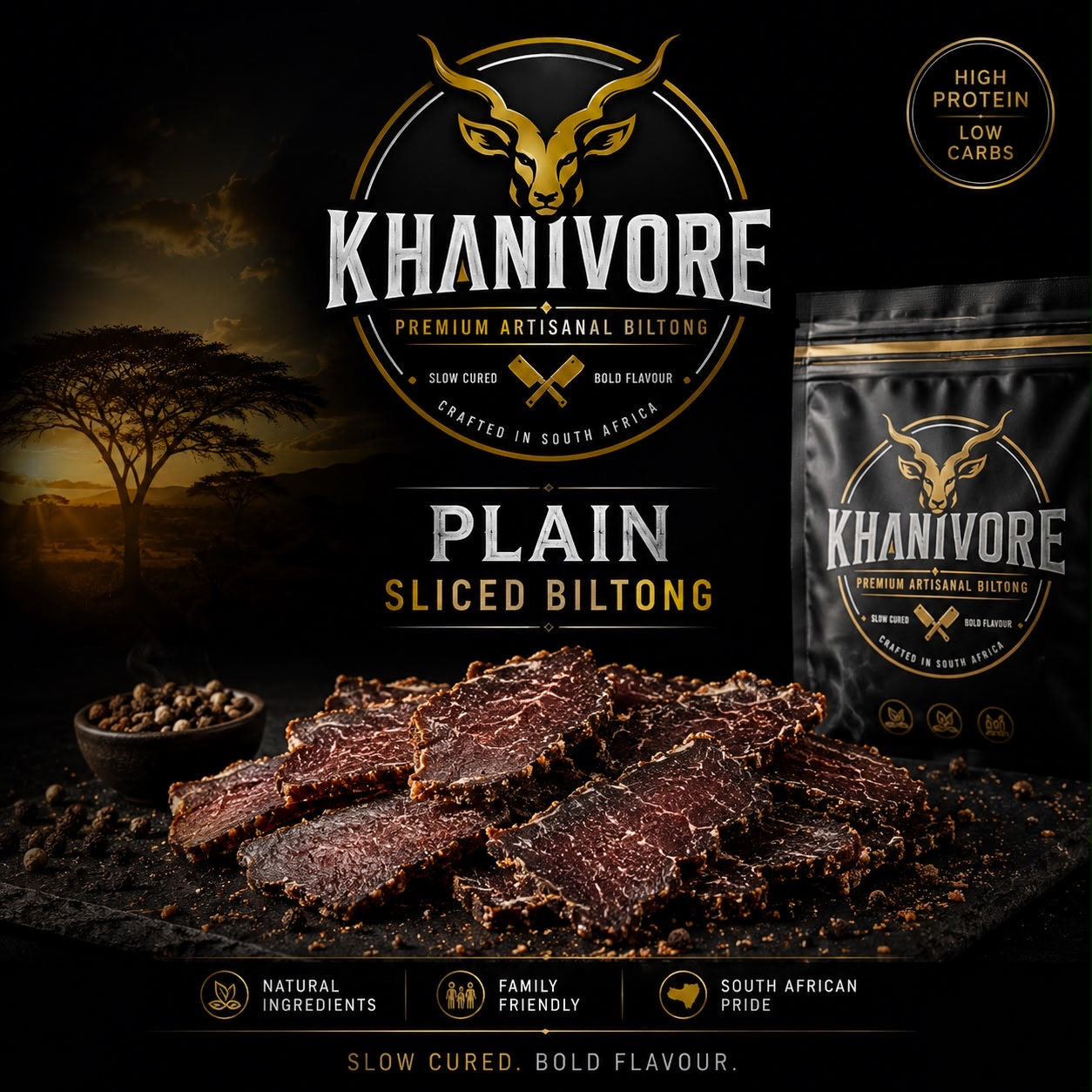Beef biltong - Sliced (Plain)